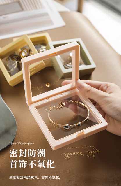 【AQ81】懸浮盒首飾盒包裝袋收納透明防氧化pe膜耳環耳環耳釘項鍊手鍊飾品薄框