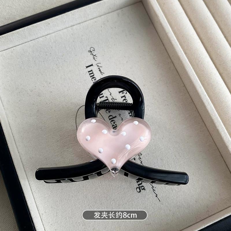 C廠【X501】高級感精緻波點抓夾女2026全新中型髮夾氣質半紮髮夾子鯊魚夾頭飾
 26.06-4