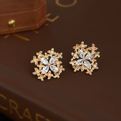 A廠【7284】原創設計鑲嵌鋯石蝴蝶春夏款s925銀針耳飾時尚高級感輕奢風耳環女
 26.01-4