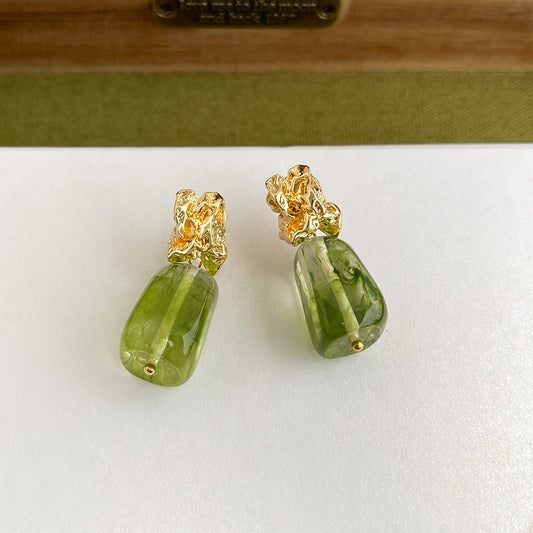 A廠【5160】綠野仙蹤~森系超仙暈染色幾何氣質手工設計感耳飾女耳環
 26.04-3