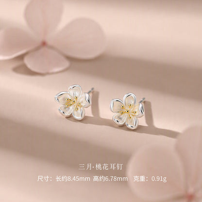 D廠【YC6717E】足銀S999十二月花神簡約精緻小清新小眾溫柔古風甜美獨特耳飾
 26.09-3