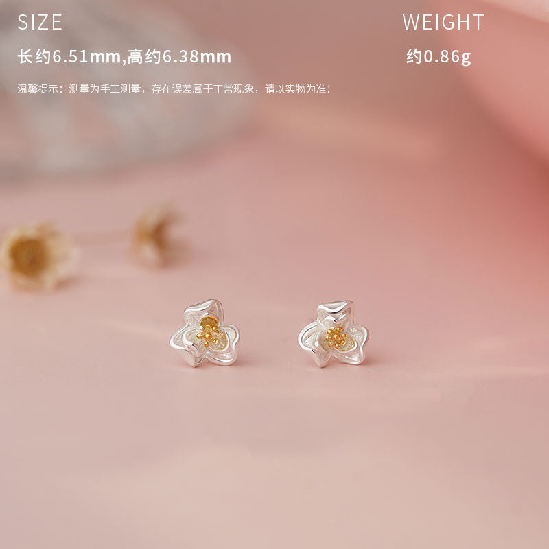 E廠【YC1812N】原創S999足銀山茶絮語系列套裝清新文藝小眾獨特溫柔耳飾 25.04-4
