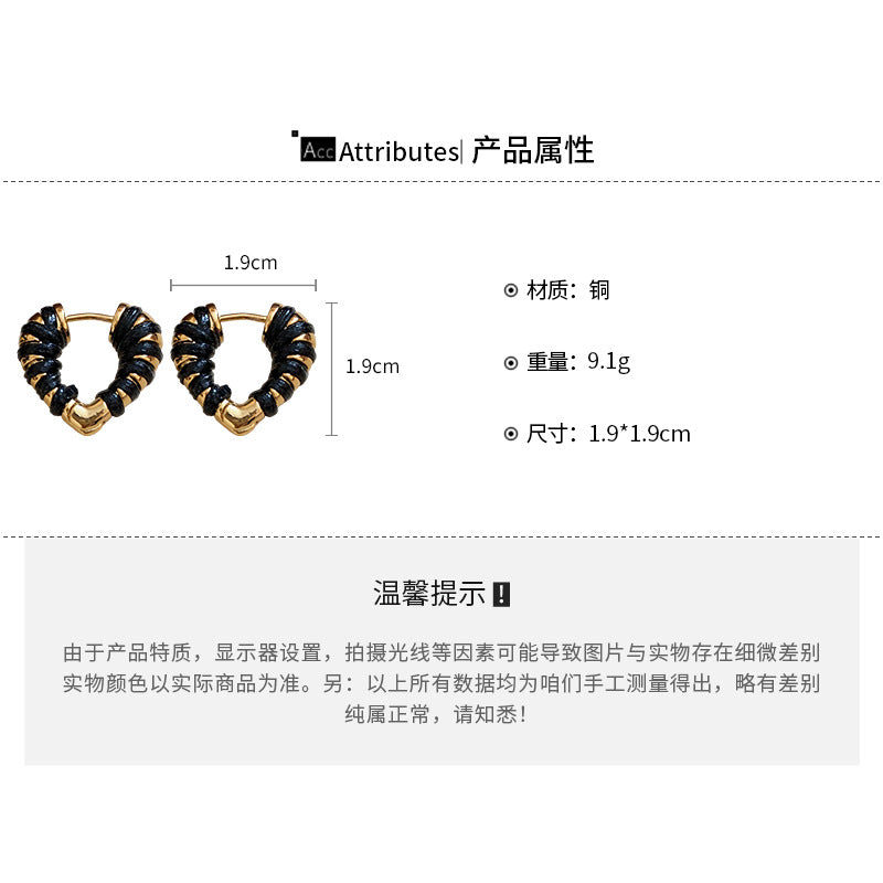 A廠【WE4320】18k真金歐美跨國心形纏繞耳環時尚簡約百搭耳環小眾設計感耳飾女
 25.09-4