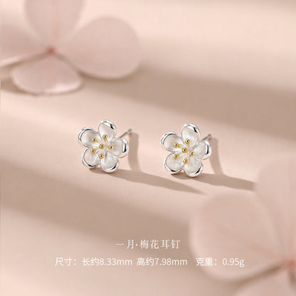 D廠【YC6717E】足銀S999十二月花神簡約精緻小清新小眾溫柔古風甜美獨特耳飾
 26.09-3