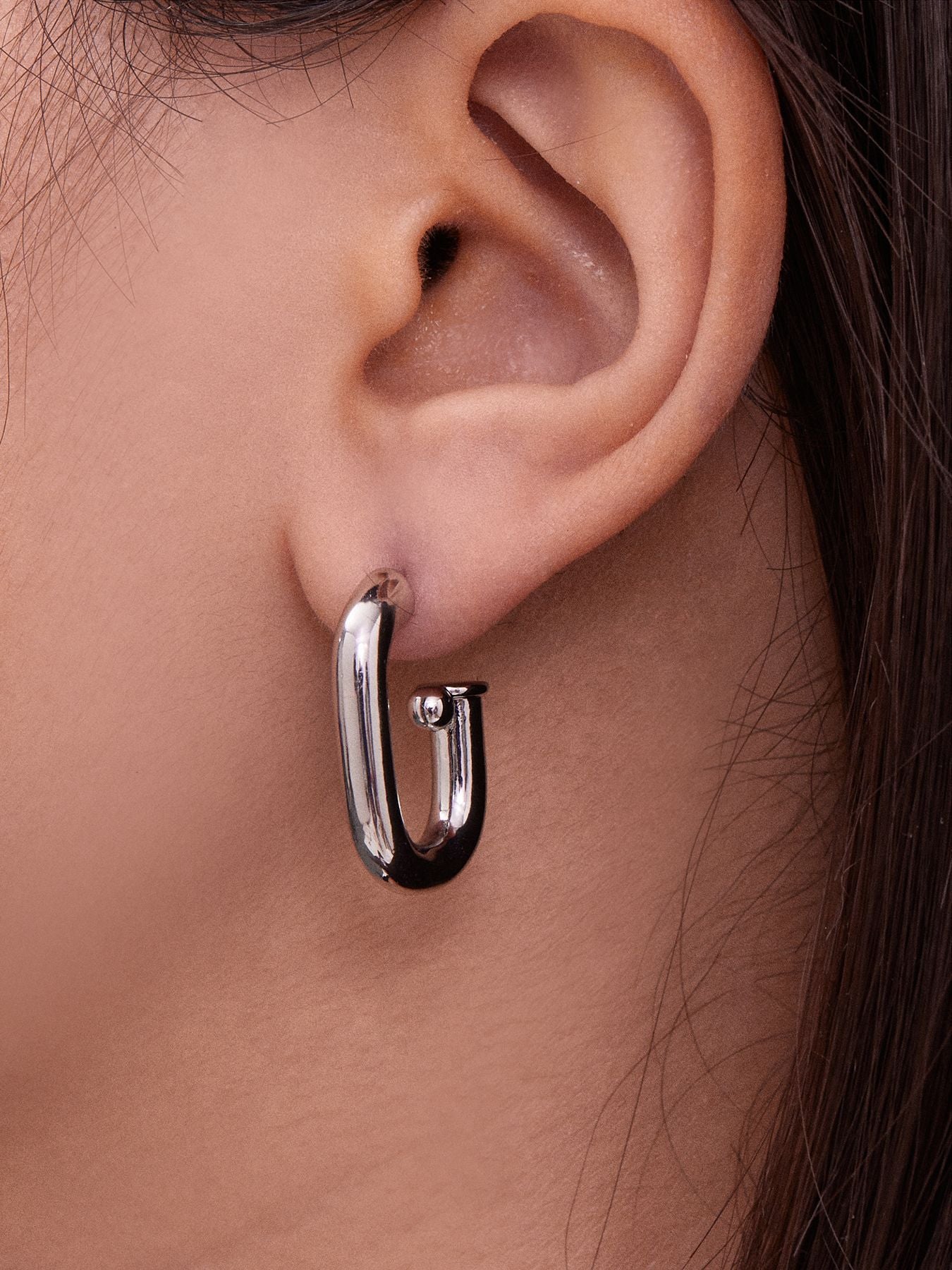 B廠【F763】法式U型橢圓耳環簡約冷淡風耳環銅材質鍍18k真金不掉色耳飾
 25.11-2