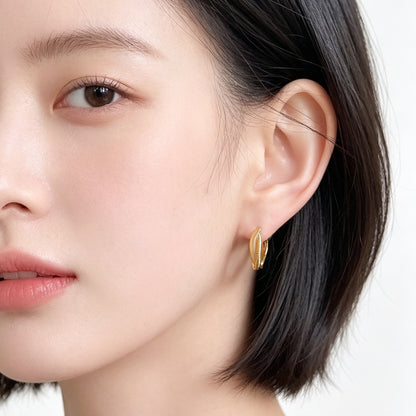 A廠【7854】時尚簡約輕奢風幾何交叉圓形耳環女通勤百搭新款耳環飾品 26.07-3