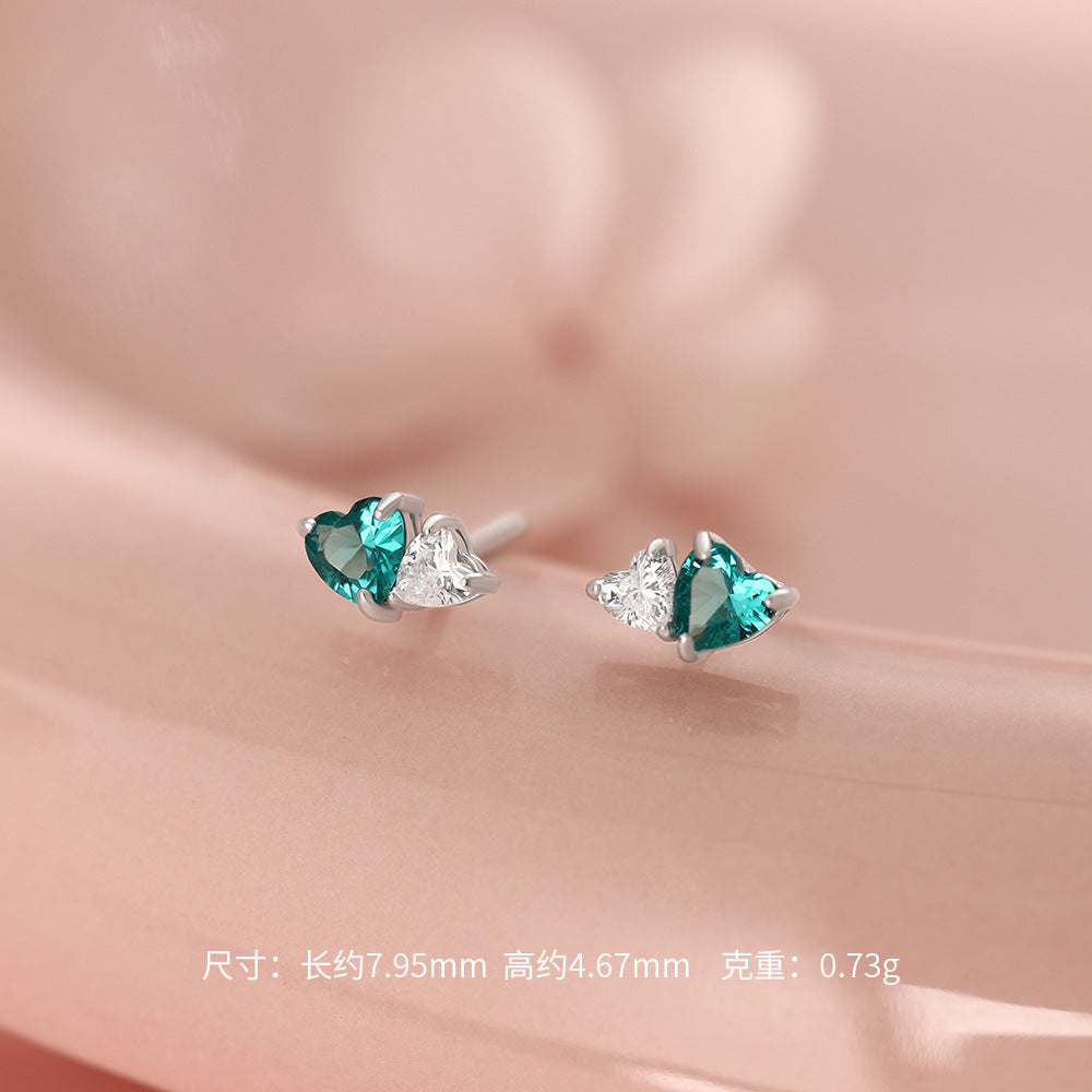 D廠【HE_60055N】 S925純銀雙愛心帕拉伊巴帕帕拉恰耳釘手鍊項鍊
 26.09-4