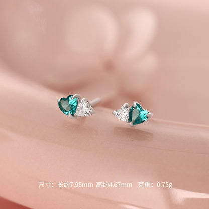 D廠【HE_60055N】 S925純銀雙愛心帕拉伊巴帕帕拉恰耳釘手鍊項鍊
 26.09-4