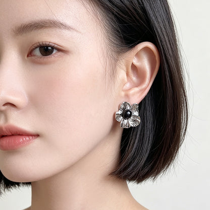 A廠【7875】冷淡風高級感簡約通勤百搭花朵耳環女銀針耳環飾品
 26.07-4