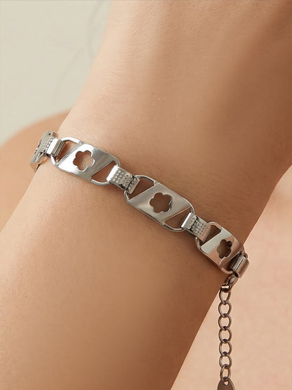 B廠【E079】ins時尚潮流網紅同款鏤空花型手鍊 情侶小眾設計感個性百搭手飾
 26.02-1