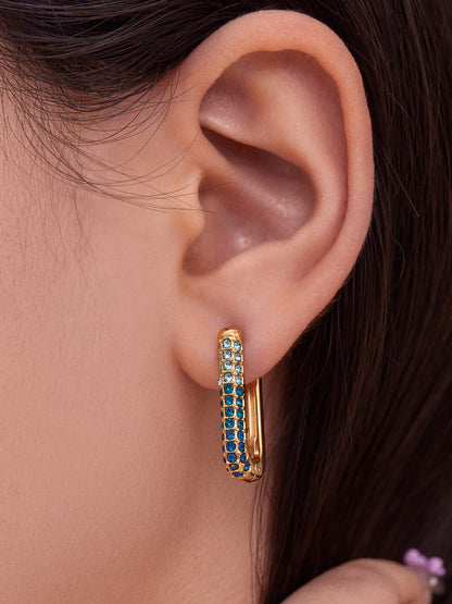 B廠【F836】跨國新款彩色5A鋯石長款U型耳扣耳圈不鏽鋼鍍18k真金不掉色
 25.11-2