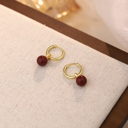 D廠【YC9575E】S999足銀紫金砂耳扣幾何耳飾輕奢華麗極簡中式多尺寸耳飾 25.02-2