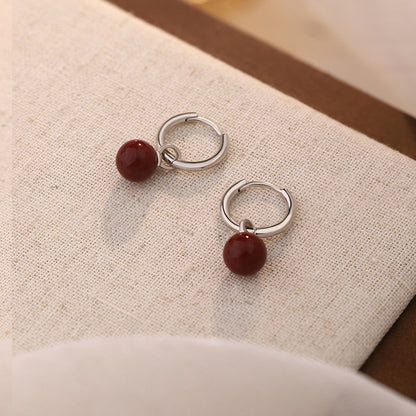 D廠【YC9575E】S999足銀紫金砂耳扣幾何耳飾輕奢華麗極簡中式多尺寸耳飾 25.02-2