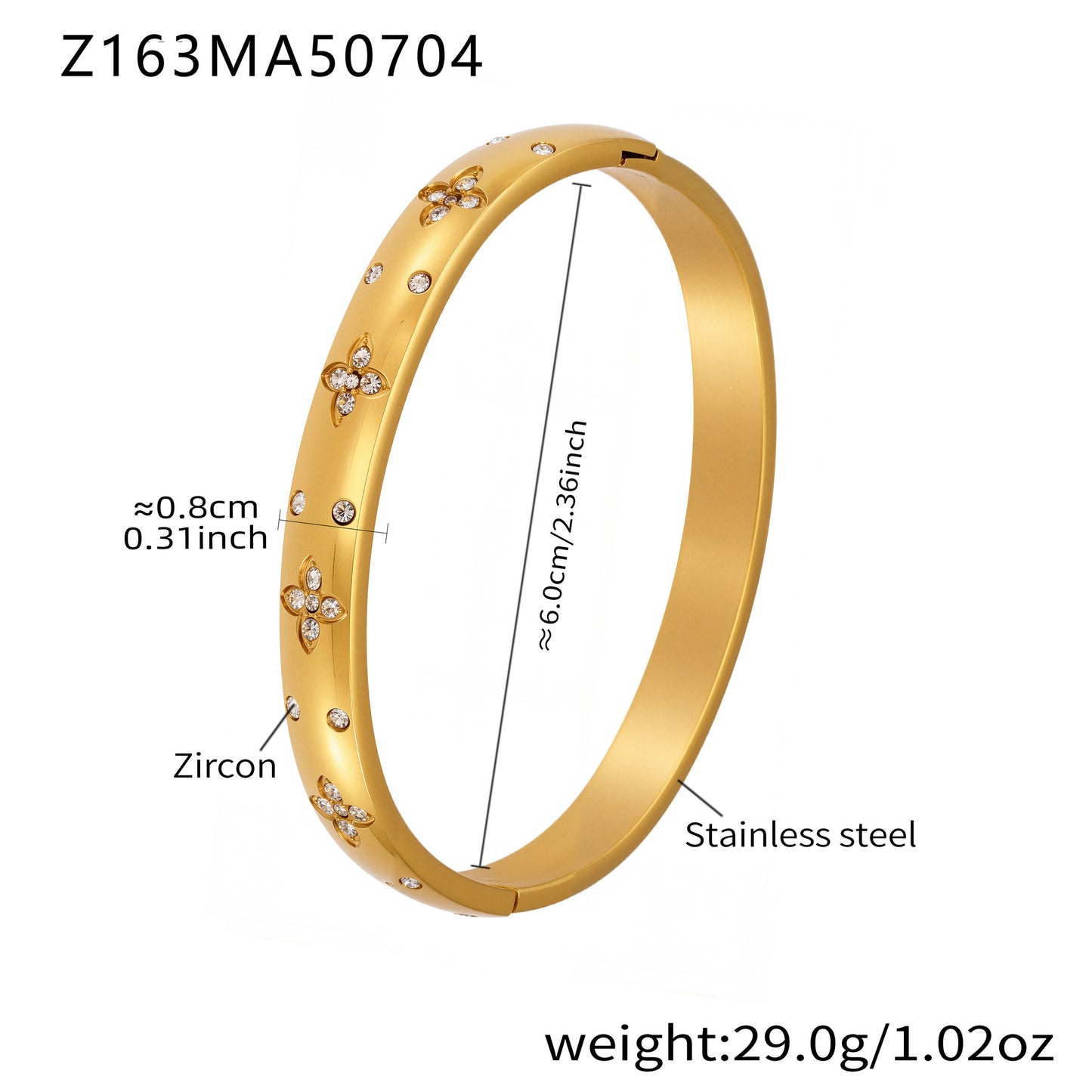 B廠【Z122】ins小眾設計感不鏽鋼幾何素圈鑲鋯石手鐲跨國時尚手環組合 25.07-2