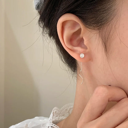 E廠【XDQ10024E】S925純銀韓系高級感鋯石波浪耳線女簡約氣質流蘇百搭耳飾
 26.04-1