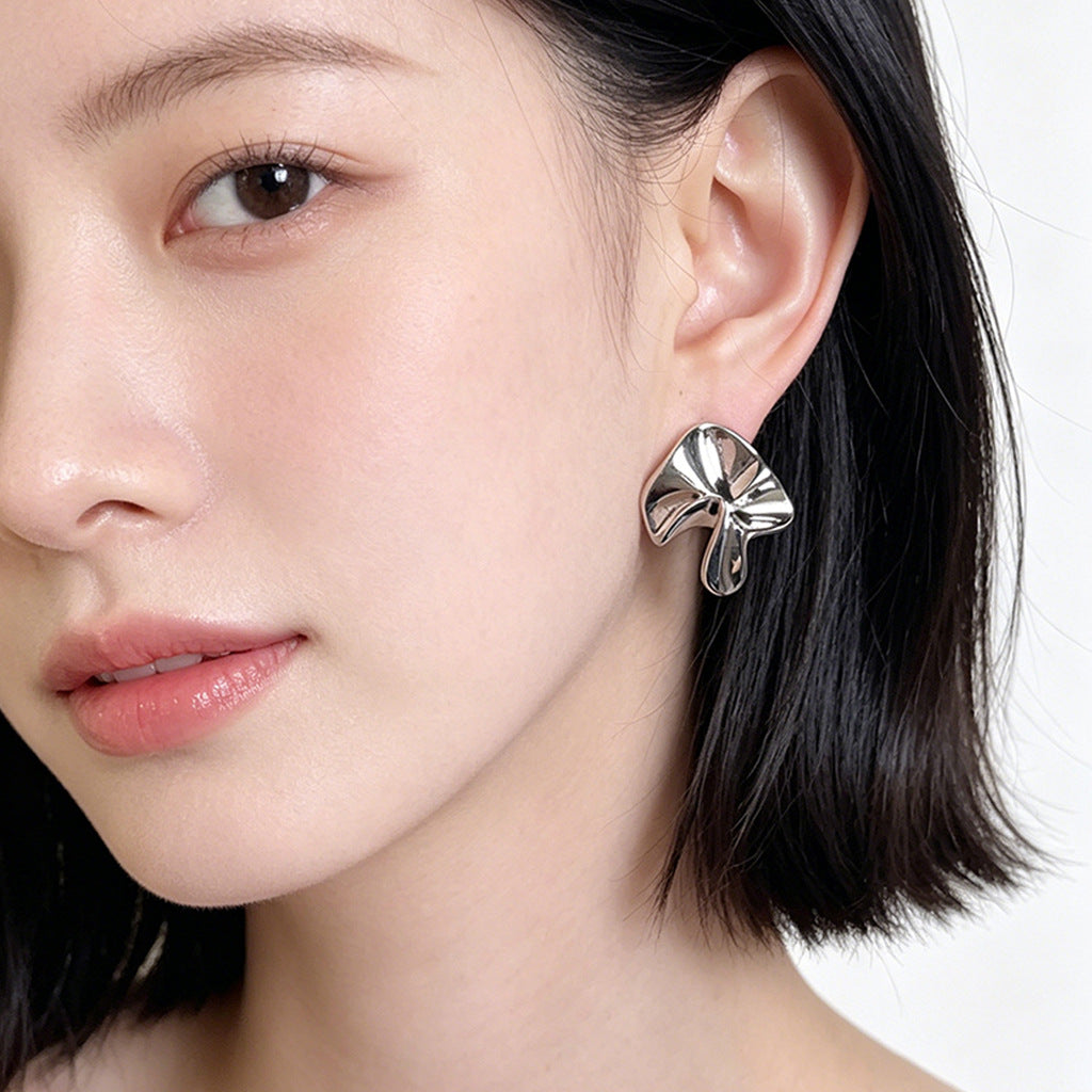 A廠【3075】高級感藝術氣息異型百搭個性甜酷銀針耳環氣質簡約耳環女飾品
 26.04-4