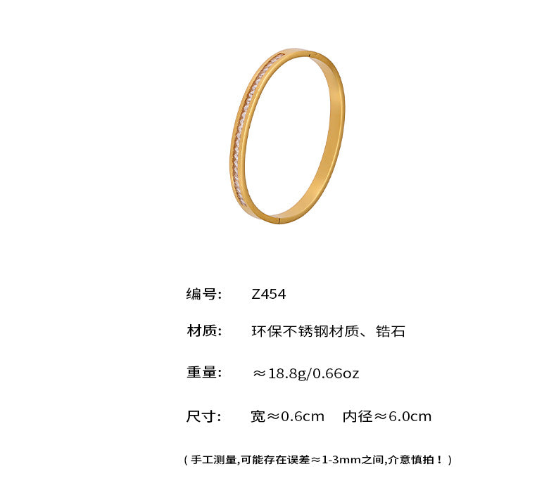 B廠【Z454】滿鑽5A鋯石卡扣高品質超閃手環組合不鏽鋼鍍18k真金不掉色 25.07-3