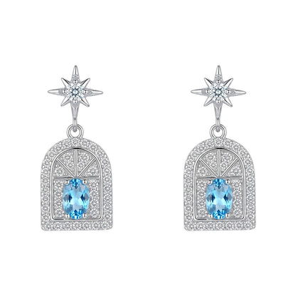 A廠【7837】 秘境星河~原創鑲鋯石輕奢風高級感時尚優雅氣質通勤芒星耳飾 26.09-4