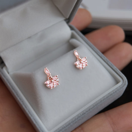 A廠【7504】鑲嵌鋯石時尚高級感清新甜美簡約花朵小耳環新款學生耳飾飾品
 26.04-3