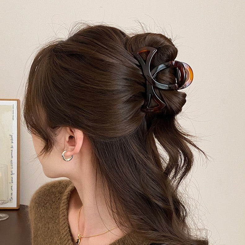 C廠【X6】百搭鏤空抓夾女2026新款高級感中鯊夾後腦勺半紮髮夾氣質頭飾
 26.03-2