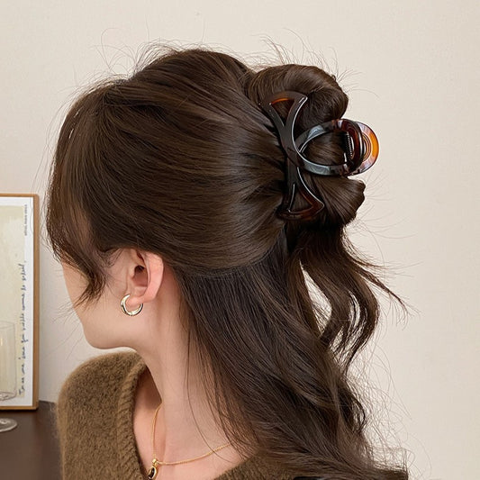 C廠【X6】百搭鏤空抓夾女2026新款高級感中鯊夾後腦勺半紮髮夾氣質頭飾
 26.03-2