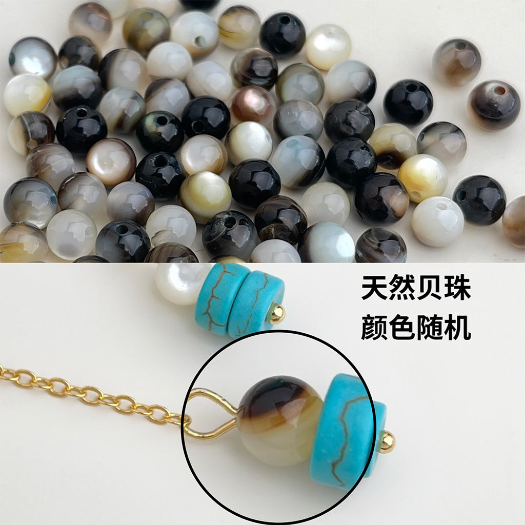A廠【8460】長款流蘇綠松石貝殼手工耳環
 26.10-5