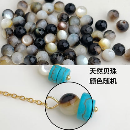 A廠【8460】長款流蘇綠松石貝殼手工耳環
 26.10-5