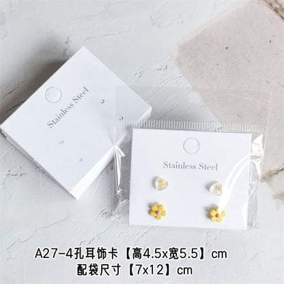 【不含飾品】【JC-1】耳飾展示卡片白色簡約耳環小卡紙耳飾卡片包裝飾品分裝防塵抗氧化