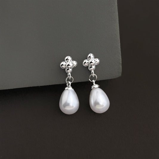 A廠【7540】時尚高級風個性創意小眾珍珠水滴鍍銀針新款耳環耳環飾品
 26.04-4