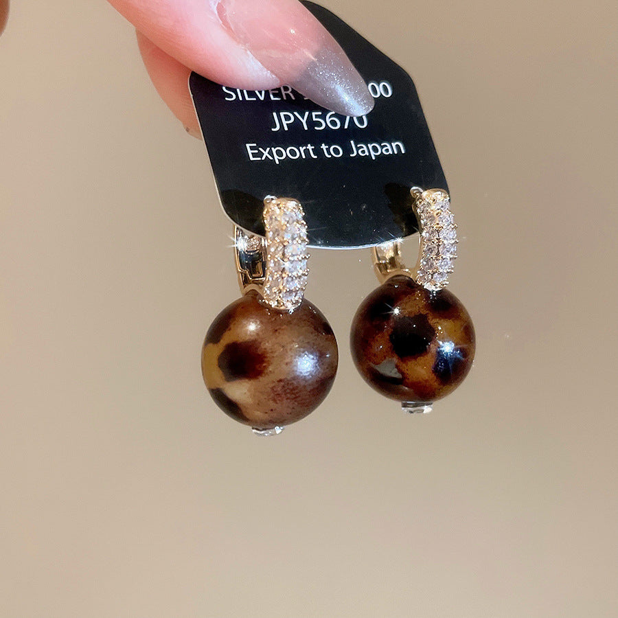 A廠【HE29223】新款鋯石圓形吊墜珍珠耳環輕奢高級感耳環日常通勤簡約耳環耳環飾女
 25.11-1