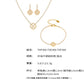 B廠【TXP300】超閃5A鋯石2mm鑽四葉花愛心手鍊項鍊組不鏽鋼鍍18k金飾品 25.07-1