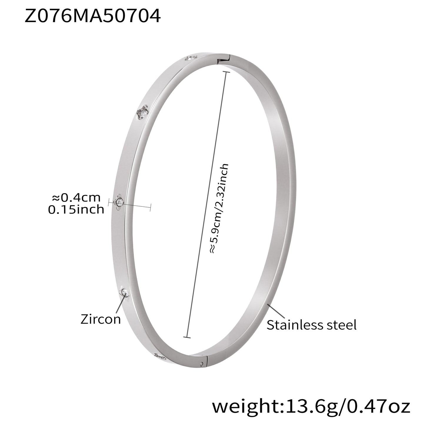 B廠【Z122】ins小眾設計感不鏽鋼幾何素圈鑲鋯石手鐲跨國時尚手環組合 25.07-2