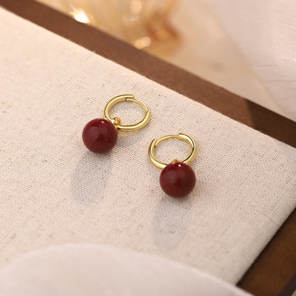 D廠【YC9575E】S999足銀紫金砂耳扣幾何耳飾輕奢華麗極簡中式多尺寸耳飾 25.02-2