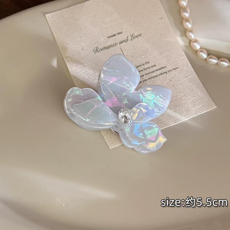 C廠【Q59】復古醋酸人魚姬水鑽蝴蝶抓夾女後腦勺盤髮鯊魚夾子髮量少髮卡頭飾
 26.05-4「C廠-單筆結帳需滿，NT$500出貨(不含運費)」