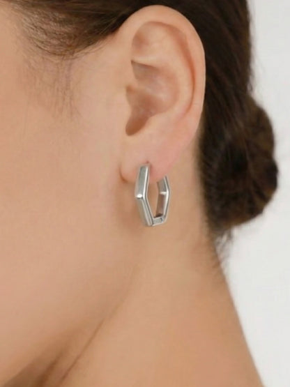 B廠【F062】歐美ins小眾設計感菱形多邊形耳環不鏽鋼材質簡約個性時尚耳環女
 26.01-2