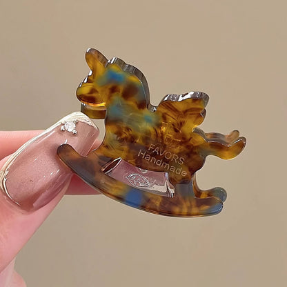 C廠【X8】韓國醋酸小馬抓夾小號女後腦勺半紮髮夾頭飾高級感氣質側邊瀏海夾
 26.03-2