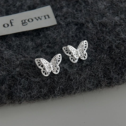 A廠 【4709】雙層立體迷你小蝴蝶耳環通勤百搭鏤空甜美春夏高級感小巧氣質耳飾
 26.03-3