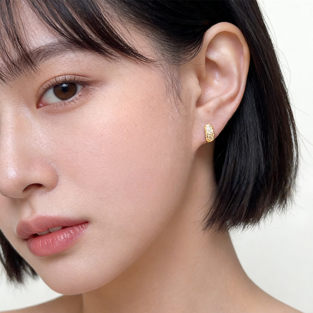 A廠【7402】微鑲鋯石簡約小巧時尚通勤幾何新款耳環日常百搭耳環女
 26.03-4