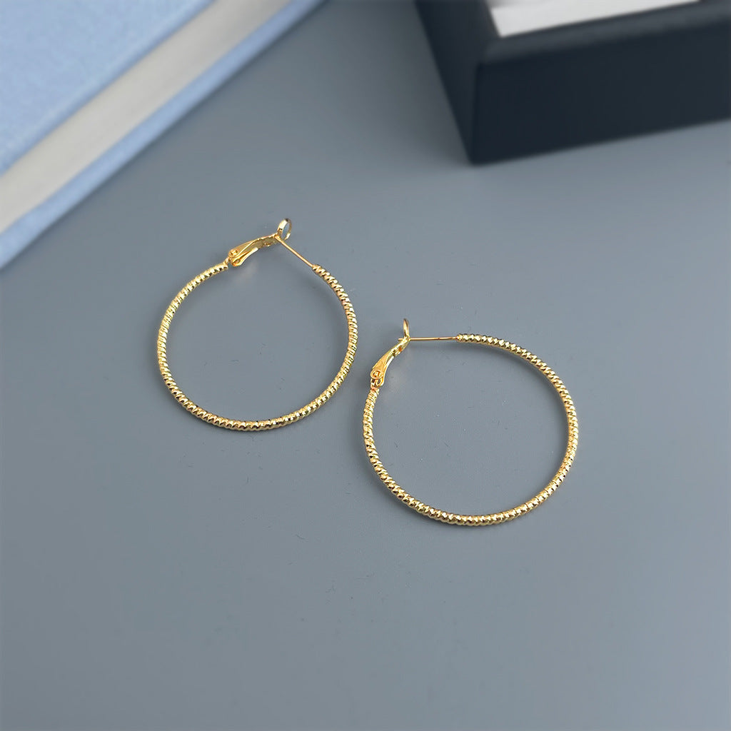 A廠【7165】時尚個性冷淡風大耳圈圓圈銀針高級感通勤百搭耳環
 25.11-4