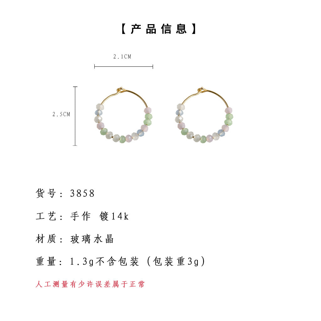 C廠【3858】夏日小清新手工藝設計感新款2024年甜美耳環女氣質簡約耳環耳環 24.05-3
