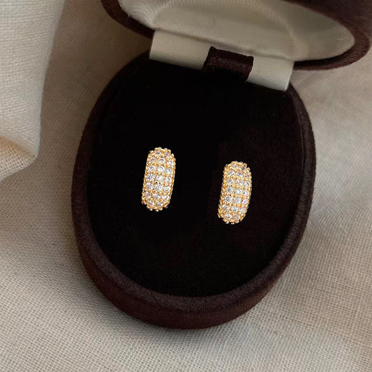 A廠【7402】微鑲鋯石簡約小巧時尚通勤幾何新款耳環日常百搭耳環女
 26.03-4