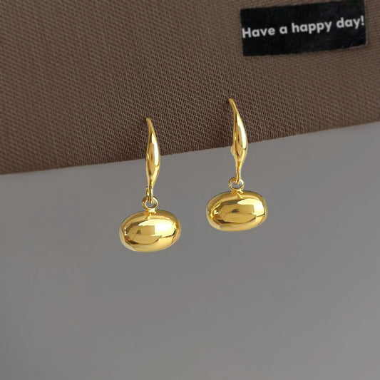 A廠【7333】時尚高級感橢圓鵝蛋型幾何珠珠耳飾極簡主義耳環女
 26.01-2