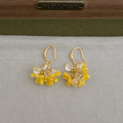 A廠【7610】夏日黃色甜美花朵耳環手工設計感小眾氣質耳環飾品
 26.05-3