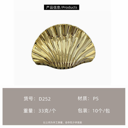 C廠【D252】高級金屬感貝殼抓夾輕奢度假風髮夾新款2025髮飾時尚後腦勺鯊魚夾 25.05-5「C廠-單筆結帳需滿，NT$500出貨(不含運費)」