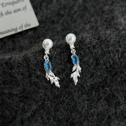 A廠【7374】原創設計時尚高級感海藍寶鋯石金魚耳環簡約風氣質優雅耳環女
 26.01-4