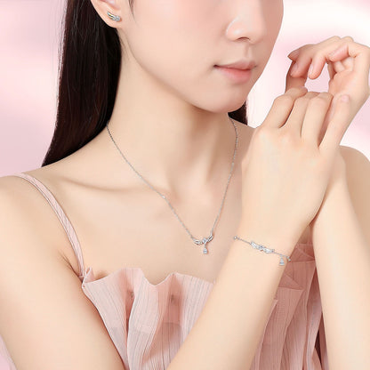 E廠【DQ2423N】原創天使翅膀項鍊女S925純銀輕奢高級感小眾百搭羽翼銀飾套裝
 26.04-1