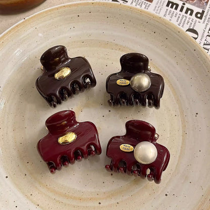 C廠【X7】高級感珍珠小金標高馬尾抓夾女半紮髮後腦勺髮夾2026新款鯊魚夾子
 26.03-2