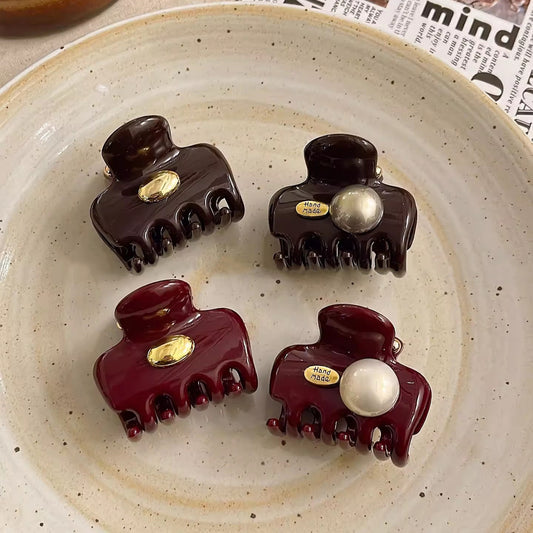 C廠【X7】高級感珍珠小金標高馬尾抓夾女半紮髮後腦勺髮夾2026新款鯊魚夾子
 26.03-2