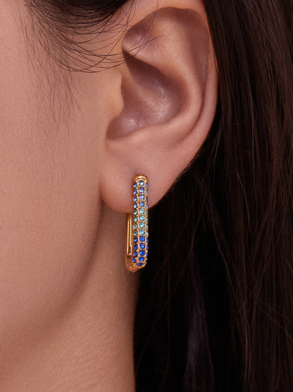 B廠【F836】跨國新款彩色5A鋯石長款U型耳扣耳圈不鏽鋼鍍18k真金不掉色
 25.11-2