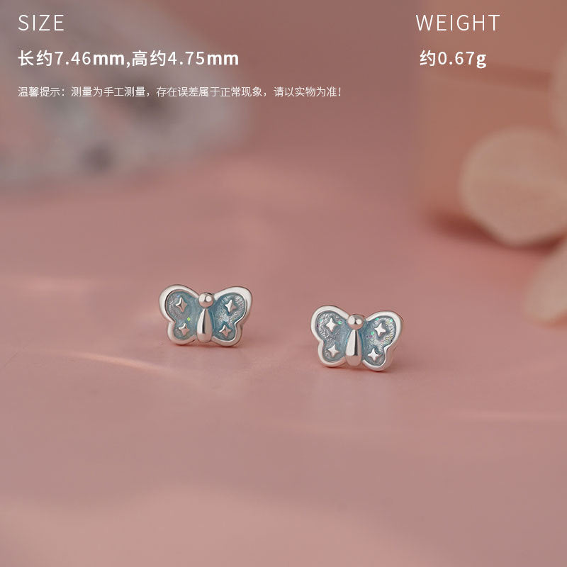 E廠【YC7409E】原創S999足銀蝶語翩躚系列多款式清新獨特夏季新款耳飾 25.04-3
